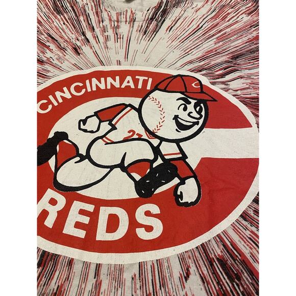 Vintage 90s Cincinnati Reds T Shirt AOP MLB All Over Print Sz M Graphic Crewneck - Picture 4 of 5